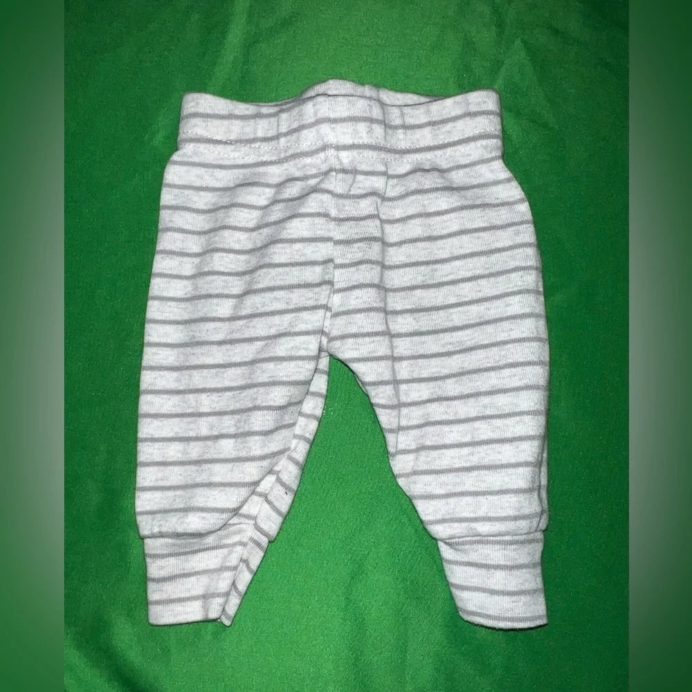 Carter's Newborn Gray and White Striped Pants